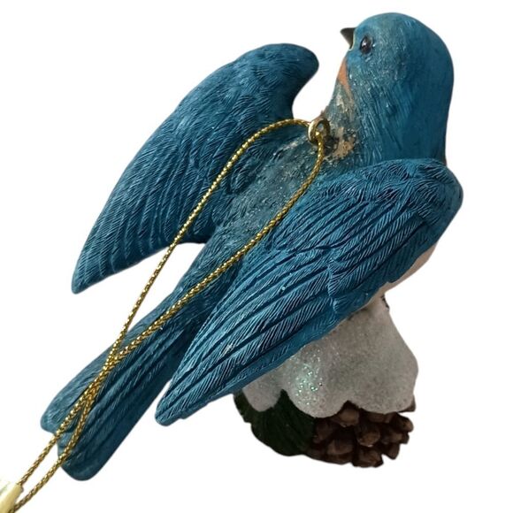 Bluebird On A Pinecone Ornament Danbury Mint Christmas Songbird Collection Bird. - Picture 10 of 16